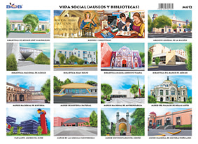 M612 Vida social / museos y bibliotecas (25 pzas)