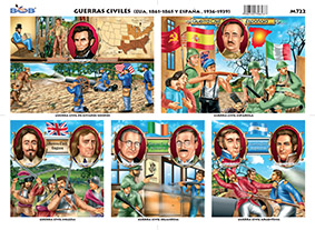 M722 Guerras civiles - EUA y España (25 pzas)