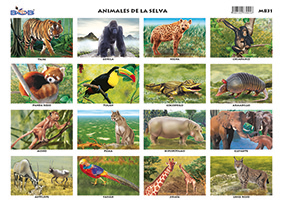 M831 Animales de la selva (16 figuras) (25 pzas)
