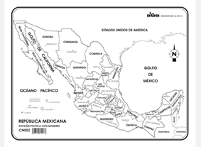 CN002 República Mexicana División política c/n (100 pzas)