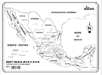 ME01 República Mexicana División política c/n (25 pzas)