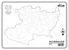 ME42 Michoacán División política s/n (25 pzas)