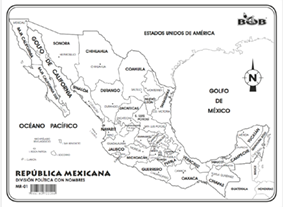 MR01 República Mexicana División política c/n (1 pza)