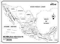 MR01 República Mexicana División política c/n (1 pza)