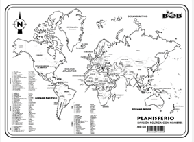 MR03 Planisferio División política c/n (1 pza)