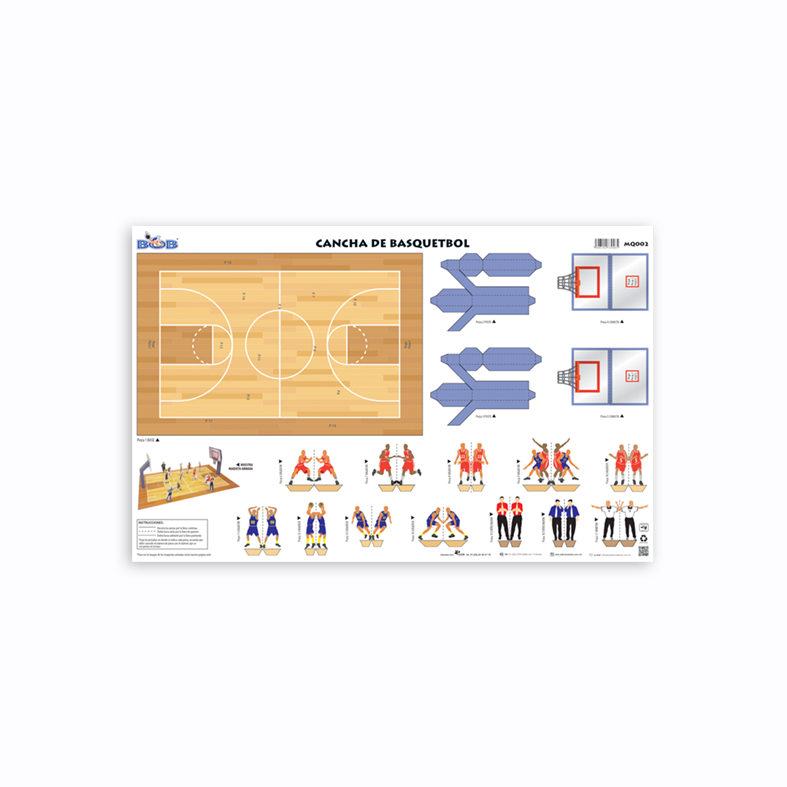 MQ002 Cancha de basquetbol (3 pzas)