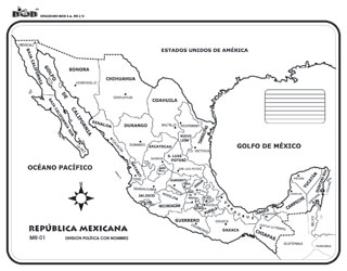 República mexicana - División política c/n - Ediciones Bob